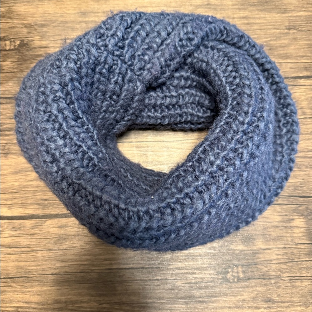 Cozy Blue Knit Infinity Scarf